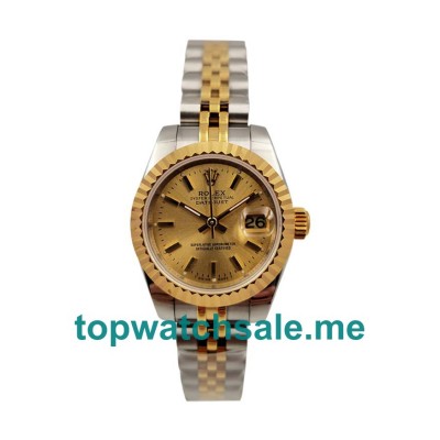 UK Best 1:1 26 MM Rolex Lady-Datejust 76193 Replica Watches With Champagne Dials For Men