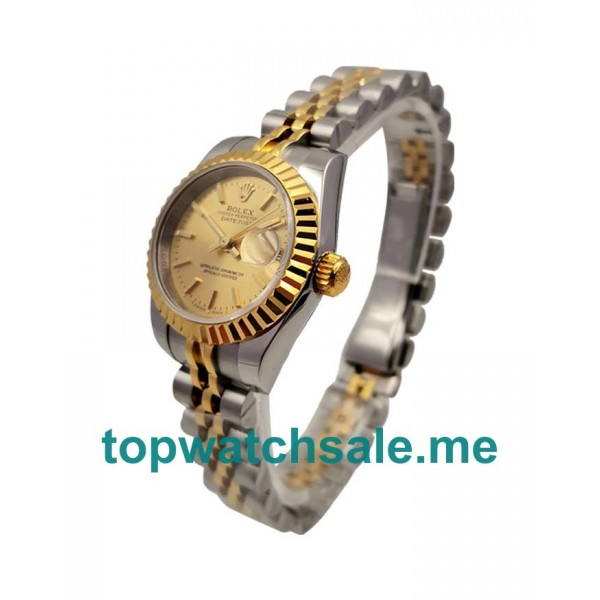 UK Best 1:1 26 MM Rolex Lady-Datejust 76193 Replica Watches With Champagne Dials For Men