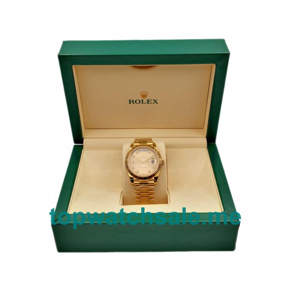 Replica Rolex Day-Date II 218238 41MM KW Yellow Gold Champagne Dial Swiss 3255