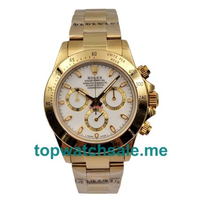 AAA Quality 40 MM Rolex Daytona 116528 Replica Watches With White Dials For Sale