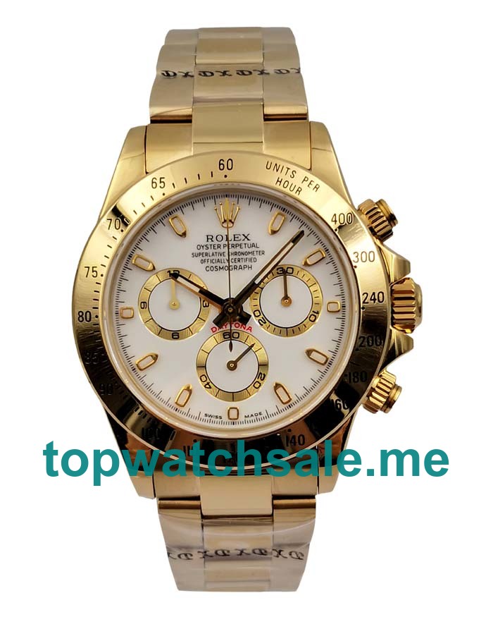 AAA Quality 40 MM Rolex Daytona 116528 Replica Watches With White Dials For Sale