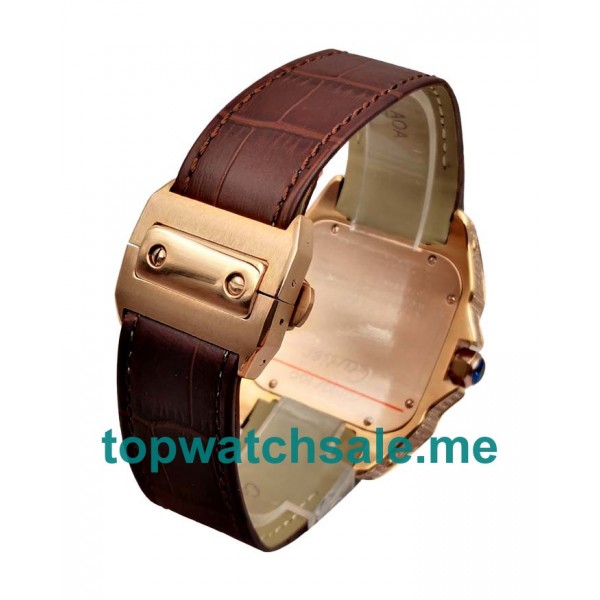 UK Perfect Replica Cartier Santos WM502151 - 38x38 MM Watches With Rose Gold Cases