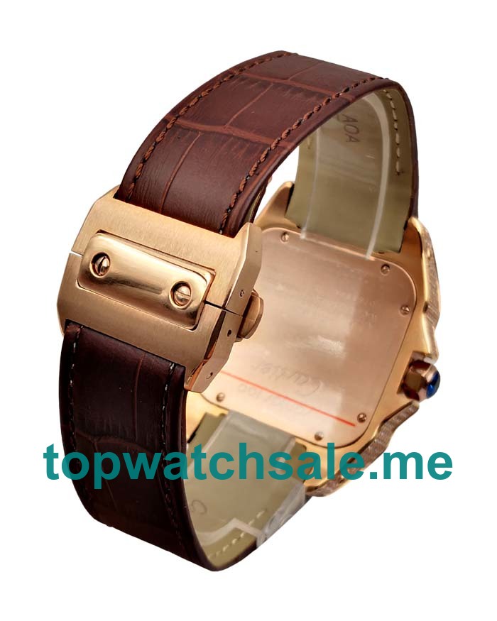 UK Perfect Replica Cartier Santos WM502151 - 38x38 MM Watches With Rose Gold Cases