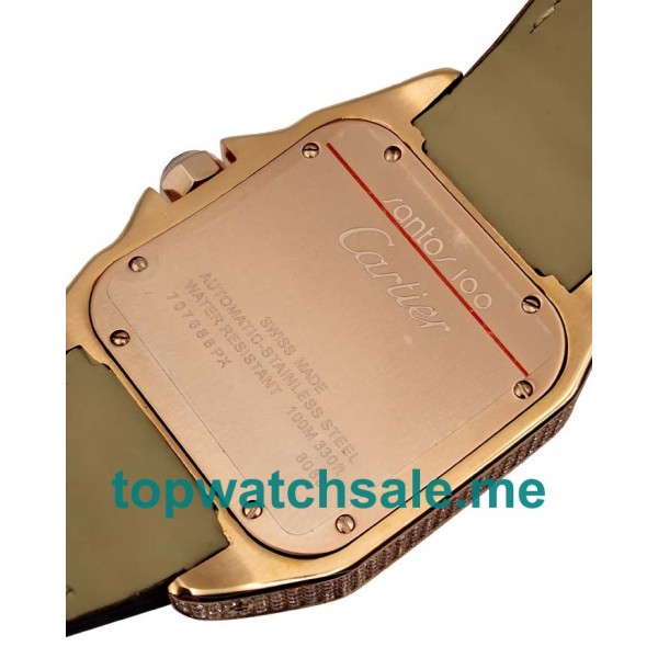 UK Perfect Replica Cartier Santos WM502151 - 38x38 MM Watches With Rose Gold Cases