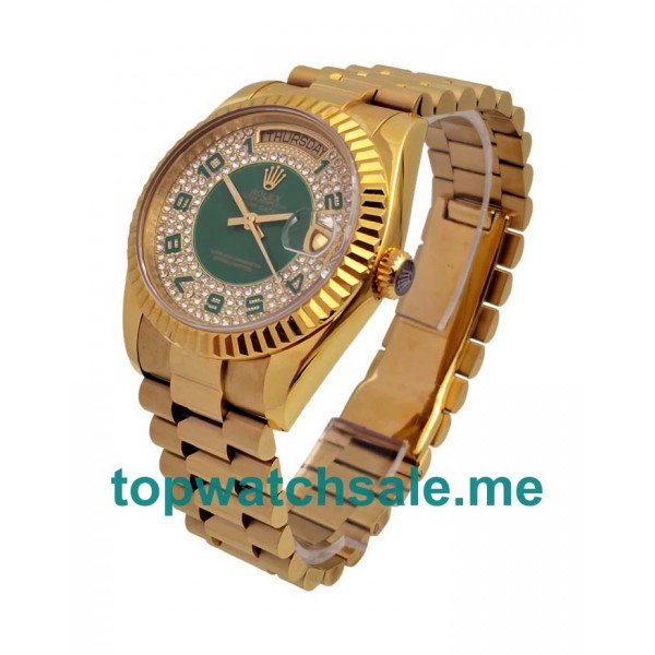 UK Best 1:1 36MM Rolex Day-Date 118348 Replica Watches With Green Dials For Men