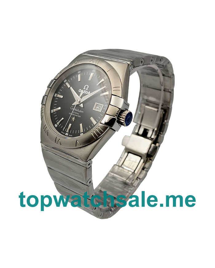 UK Best 1:1 Fake Omega Constellation 123.10.38.21.01.001 With Black Dials For Men