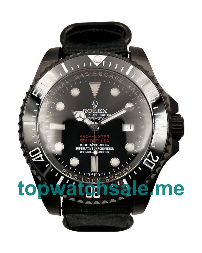 UK Swiss Made Rolex Sea-Dweller Deepsea 116660 Fake Watches With Black Dials For Men