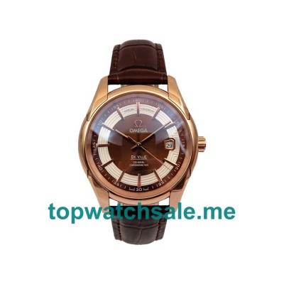 UK AAA Quality Omega De Ville Hour Vision 431.63.41.21.13.001 Fake Watches With Brown Dials Online