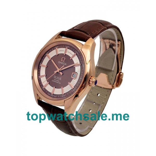 UK AAA Quality Omega De Ville Hour Vision 431.63.41.21.13.001 Fake Watches With Brown Dials Online