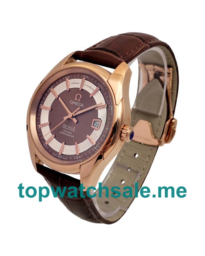 UK AAA Quality Omega De Ville Hour Vision 431.63.41.21.13.001 Fake Watches With Brown Dials Online