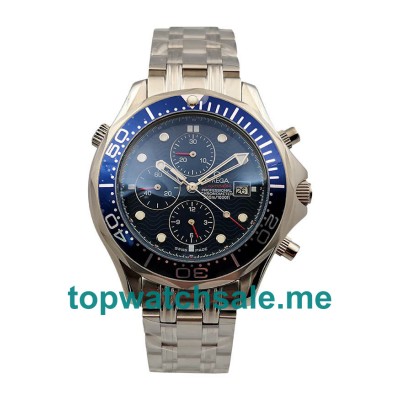 UK AAA Quality Omega Seamaster Chrono Diver 2599.80.00 Replica Watches With Blue Dials For Men
