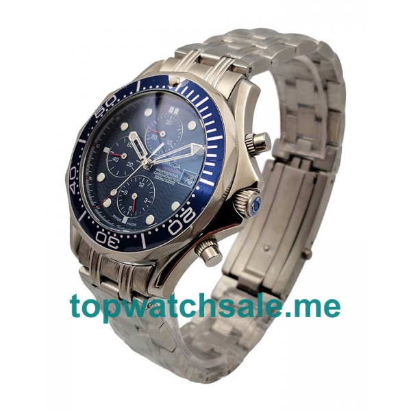 UK AAA Quality Omega Seamaster Chrono Diver 2599.80.00 Replica Watches With Blue Dials For Men