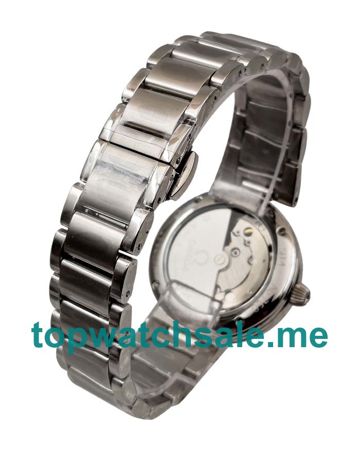 UK AAA Quality Omega De Ville Ladymatic 425.35.34.20.55.001 Replica Watches With White Mother-Of-Pearl Dials For Sale