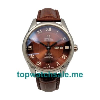 UK AAA Quality Omega De Ville Hour Vision 431.13.41.22.01.001 Fake Watches With Brown Dials For Sale
