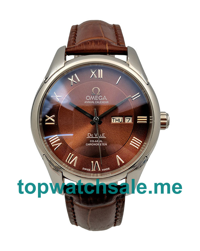 UK AAA Quality Omega De Ville Hour Vision 431.13.41.22.01.001 Fake Watches With Brown Dials For Sale