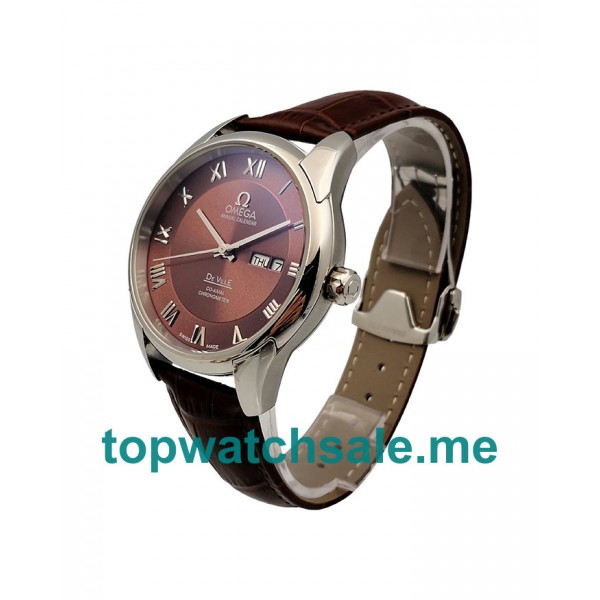 UK AAA Quality Omega De Ville Hour Vision 431.13.41.22.01.001 Fake Watches With Brown Dials For Sale