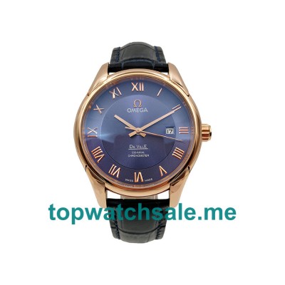UK Best Quality Omega De Ville Hour Vision 431.53.41.22.13.001 Replica Watches With Blue Dials Online