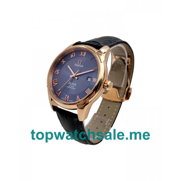 UK Best Quality Omega De Ville Hour Vision 431.53.41.22.13.001 Replica Watches With Blue Dials Online