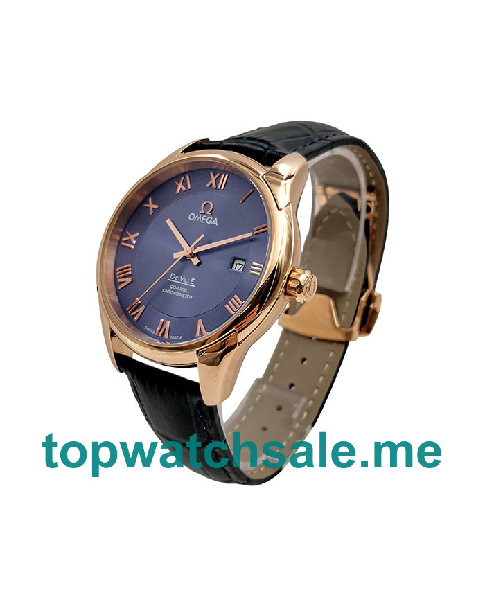 UK Best Quality Omega De Ville Hour Vision 431.53.41.22.13.001 Replica Watches With Blue Dials Online