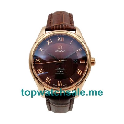 UK Best Quality Omega De Ville Hour Vision 431.53.41.21.13.001 Replica Watches With Brown Dials