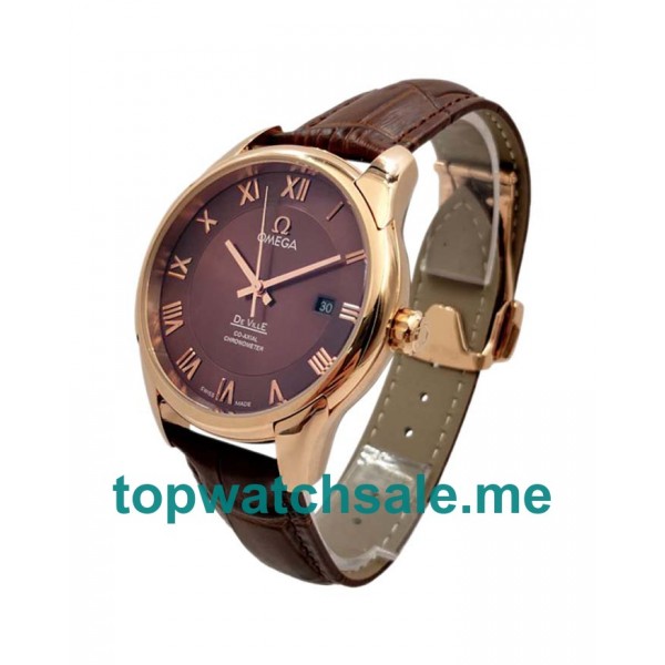 UK Best Quality Omega De Ville Hour Vision 431.53.41.21.13.001 Replica Watches With Brown Dials