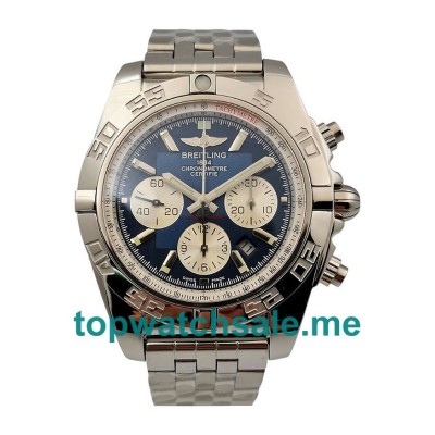 UK Cheap Breitling Chronomat A011C88PA Fake Watches With Blue Dials For Men
