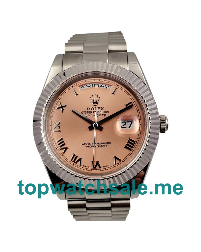 UK Swiss Made Rolex Day-Date 218239 Replica Watches With Pink Dials For Men