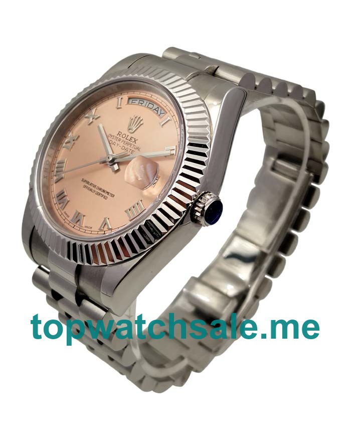 UK Swiss Made Rolex Day-Date 218239 Replica Watches With Pink Dials For Men