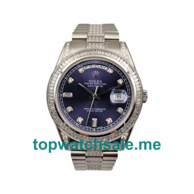 UK Swiss Movement Rolex Day-Date 118346 Fake Watches With Blue Dials For Sale