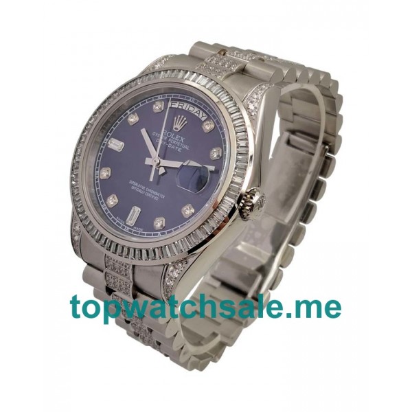 UK Swiss Movement Rolex Day-Date 118346 Fake Watches With Blue Dials For Sale