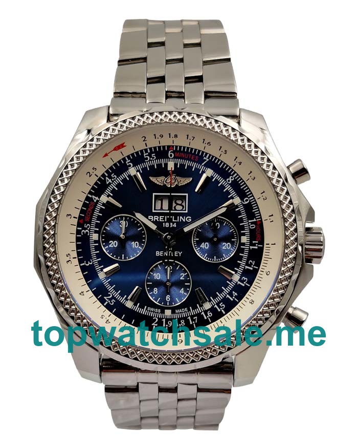 UK Cheap Breitling Bentley 6.75 A44362 Replica Watches With Blue Dials For Men