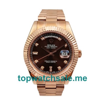 UK Best Quality Rolex Day-Date 218235 Replica Watches With Brown Dials For Men