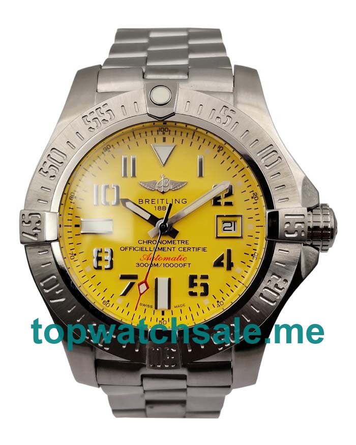 UK High Quality Breitling Avenger Seawolf A17331101I1A1 Replica Watches With Yellow Dials Online