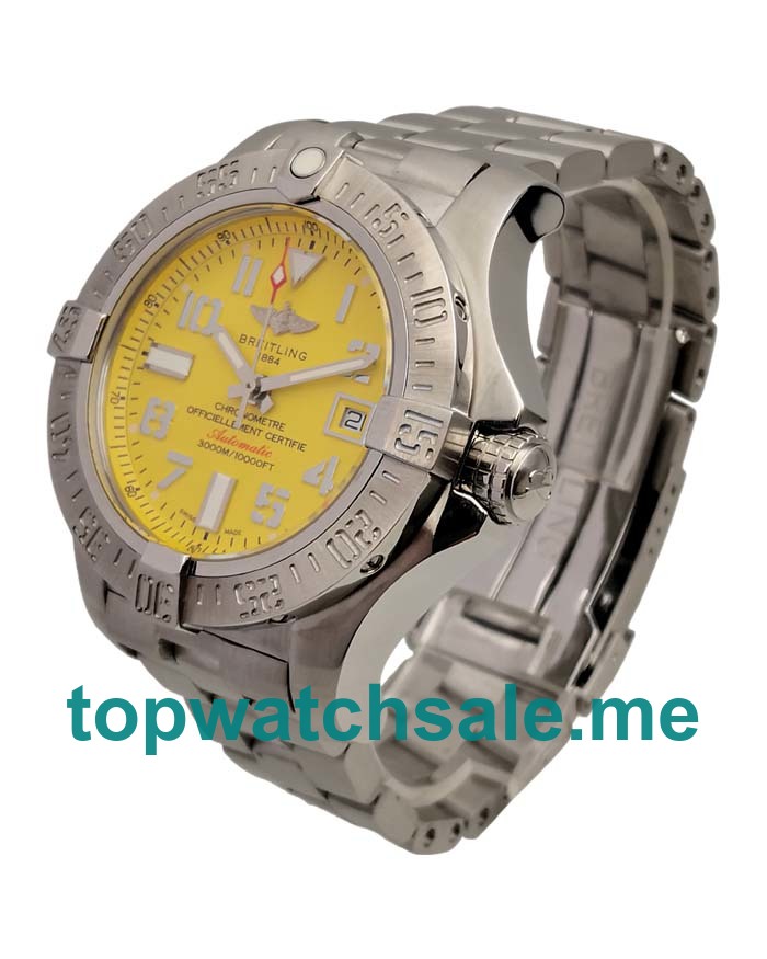 UK High Quality Breitling Avenger Seawolf A17331101I1A1 Replica Watches With Yellow Dials Online