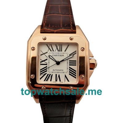 UK Best 1:1 Cartier Santos 100 W20108Y1 Replica Watches With Silver Dials For Women