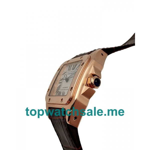 UK Best 1:1 Cartier Santos 100 W20108Y1 Replica Watches With Silver Dials For Women