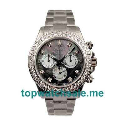 UK Swiss Movement Rolex Daytona 116519 Fake Watches With Black Mother-Of-Pearl Dials Online