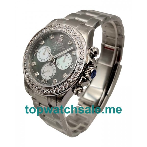 UK Swiss Movement Rolex Daytona 116519 Fake Watches With Black Mother-Of-Pearl Dials Online