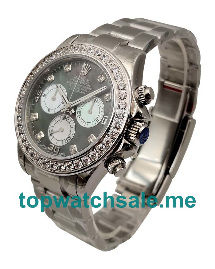 UK Swiss Movement Rolex Daytona 116519 Fake Watches With Black Mother-Of-Pearl Dials Online