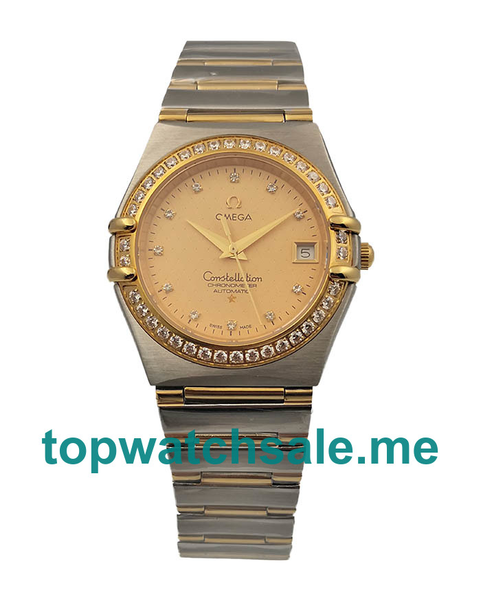 UK Best 1:1 Omega Constellation 1207.15.00 Fake Watches With Golden Dials For Men