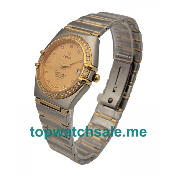 UK Best 1:1 Omega Constellation 1207.15.00 Fake Watches With Golden Dials For Men