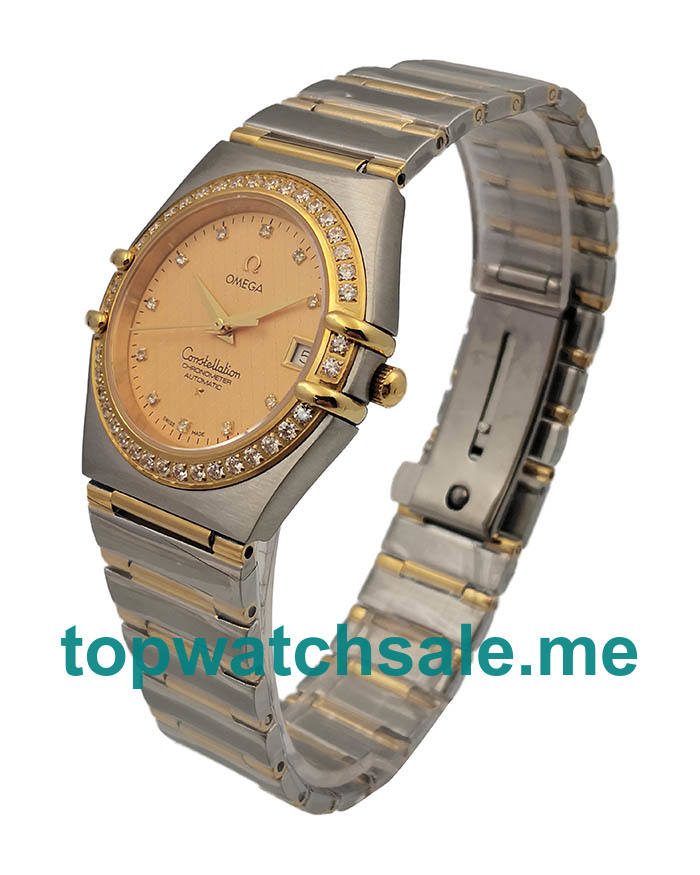 UK Best 1:1 Omega Constellation 1207.15.00 Fake Watches With Golden Dials For Men