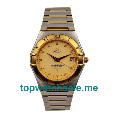 UK Top Quality Omega Constellation 1202.15.00 Fake Watches With Champagne Dials 
