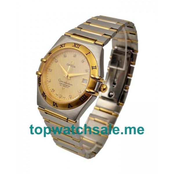UK Top Quality Omega Constellation 1202.15.00 Fake Watches With Champagne Dials 