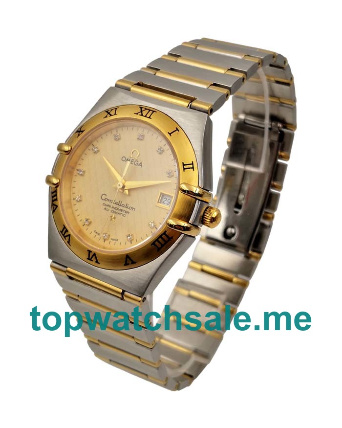 UK Top Quality Omega Constellation 1202.15.00 Fake Watches With Champagne Dials 