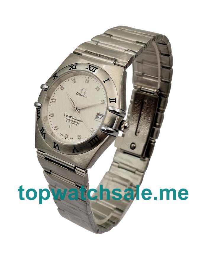 UK Best 1:1 Omega Constellation 1502.35.00 Replica Watches With White Dials For Sale