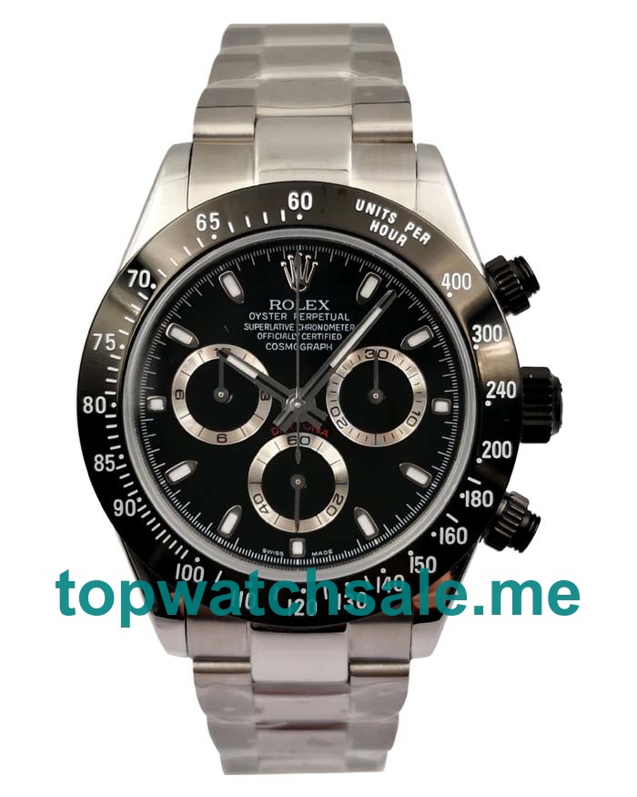 Swiss Movement Rolex Daytona 116500 LN Fake Watches With Black Dials For Men