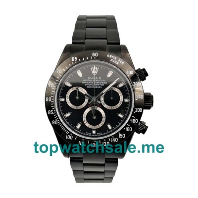 UK Best 1:1 Rolex Daytona 116520 Fake Watches With Black Dials For Men