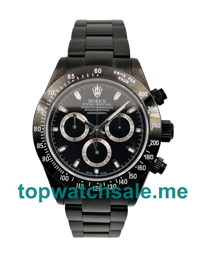 UK Best 1:1 Rolex Daytona 116520 Fake Watches With Black Dials For Men