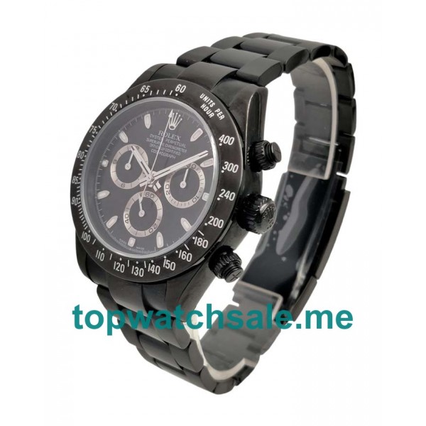 UK Best 1:1 Rolex Daytona 116520 Fake Watches With Black Dials For Men